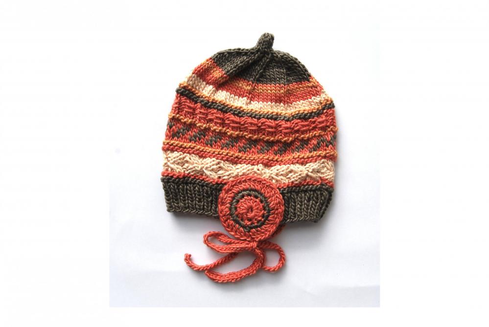 Warm Silk Beanie - High Quality Natural Product - Size 12 Month - Material: 1/2 Silk & 1/2 Wool - Swisshandmade